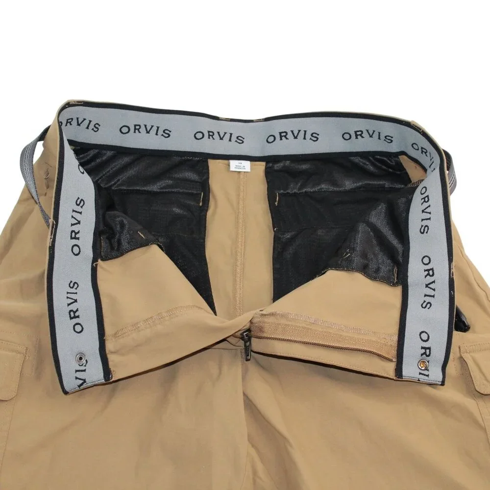 Orvis Cargo Mens Sz 37 Lightweight Stretch Comfort Hiking Fishing Khaki Shorts - Picture 12 of 14